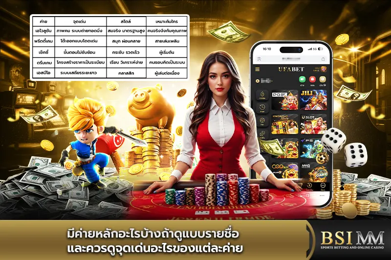 มีค่ายหลักอะไรบ้างถ้าดูแบบรายชื่อ